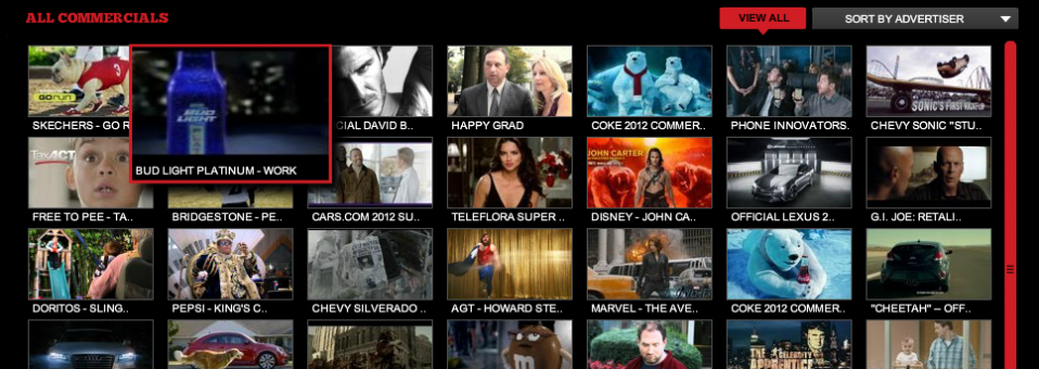 Watch Superbowl 2012 Commercials on Canadian TV